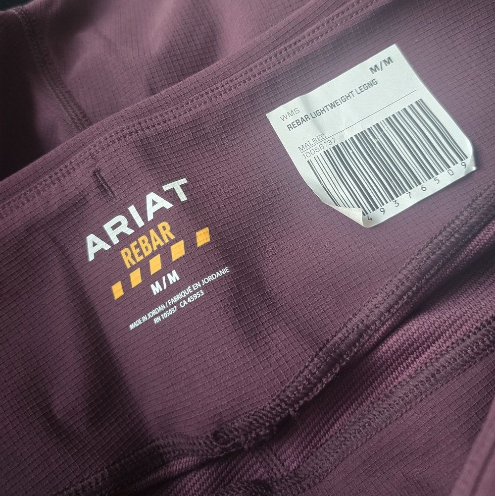 Ariat Rebar Lightweight Leggings In Malbec - Picture 6 of 7